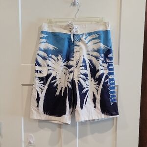 Corona Tropical Blue and White Board Shorts